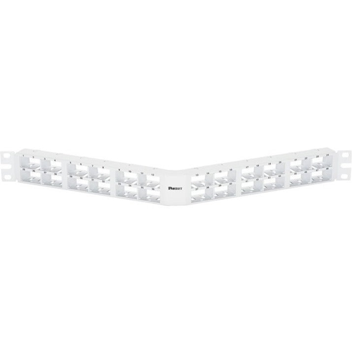 PanNet Mini Com 48-port Modular High Density Angled Patch Panel in White (1RU)