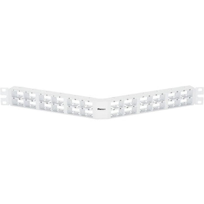 PanNet Mini Com 48-port Modular High Density Angled Patch Panel in White (1RU)