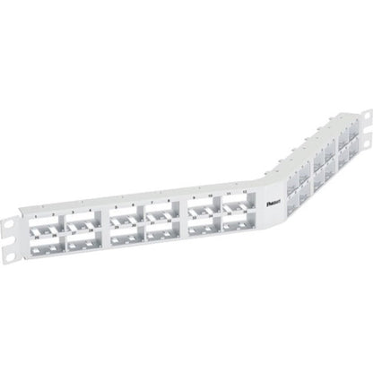 PanNet Mini Com 48-port Modular High Density Angled Patch Panel in White (1RU)