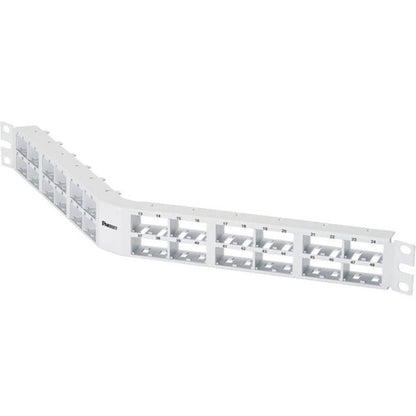 PanNet Mini Com 48-port Modular High Density Angled Patch Panel in White (1RU)