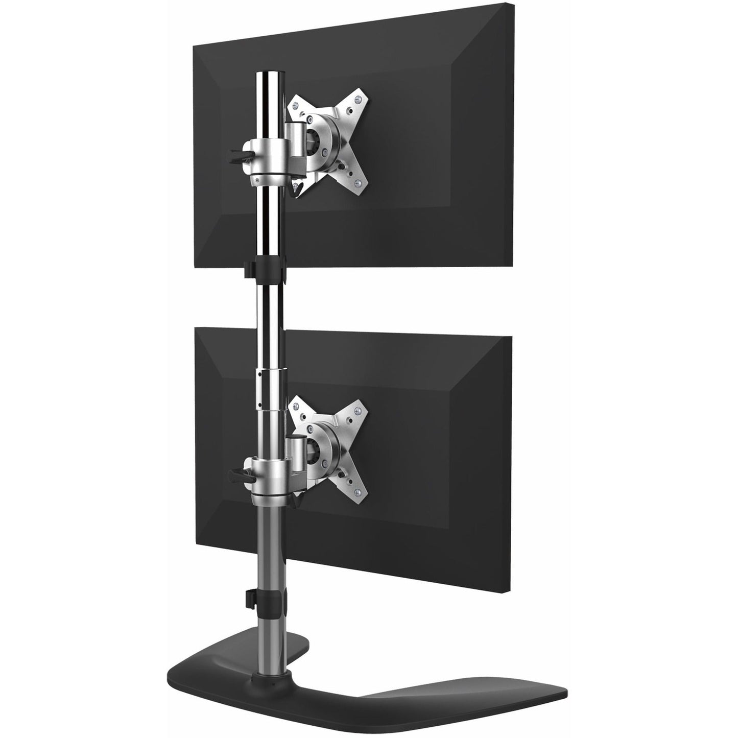 StarTech.com Vertical Dual Monitor Stand Free Standing Height Adjustable Stacked Monitor Stand up to 27" (17.6lb/8kg) VESA Mount Displays