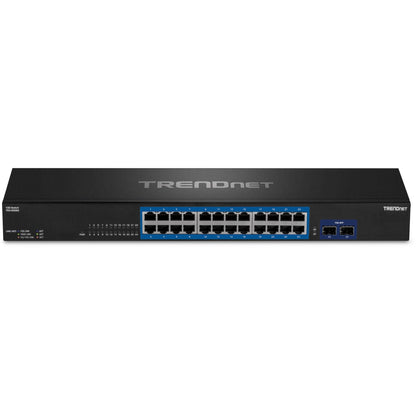 TRENDnet 24-Port Gigabit Switch with 2 X 10G SFP+ Slots; Fanless Design; 19? 1U Rack mountable; TEG-30262