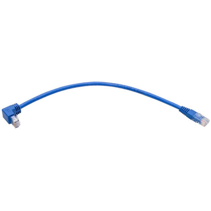 Tripp Lite Down-Angle Cat6 Gigabit Molded UTP Ethernet Cable (RJ45 Right-Angle Down M to RJ45 M) Blue 1 ft. (0.31 m)