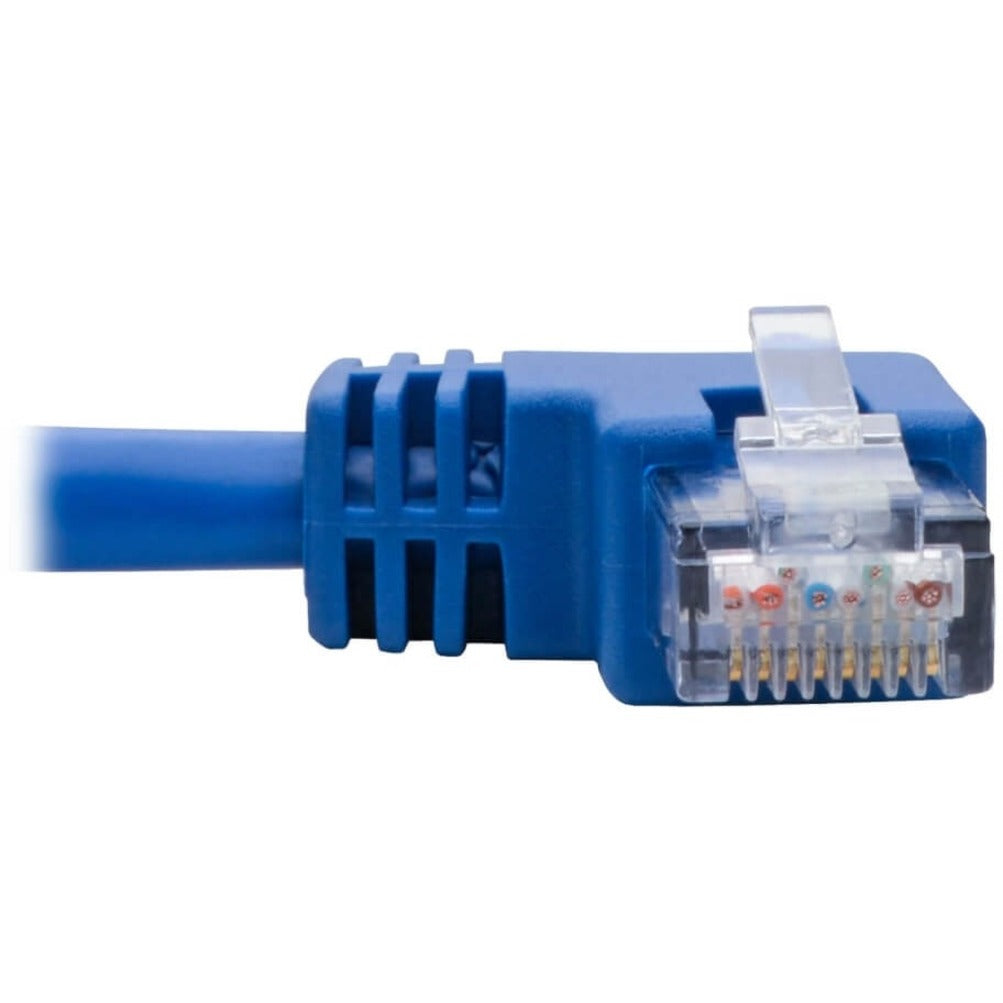 Tripp Lite Left-Angle Cat6 Gigabit Molded UTP Ethernet Cable (RJ45 Left-Angle M to RJ45 M) Blue 1 ft. (0.31 m)