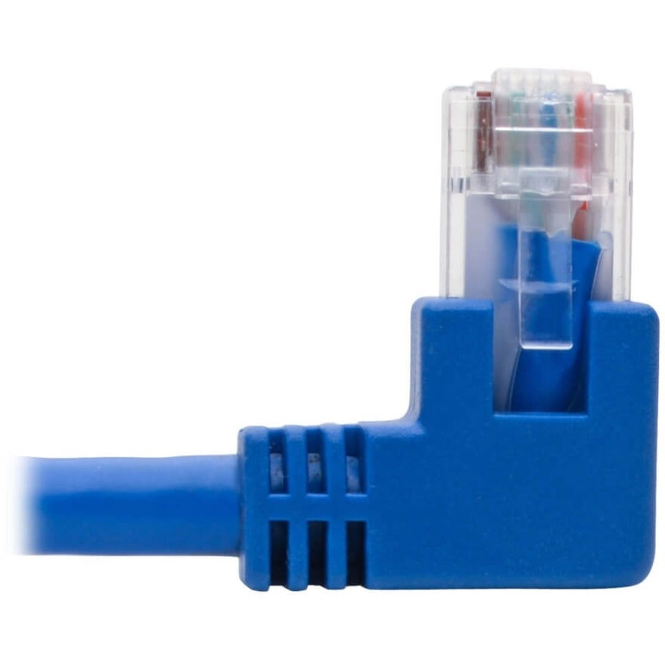 Tripp Lite Right-Angle Cat6 Gigabit Molded UTP Ethernet Cable (RJ45 Right-Angle M to RJ45 M) Blue 1 ft. (0.31 m)