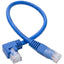 Tripp Lite Right-Angle Cat6 Gigabit Molded UTP Ethernet Cable (RJ45 Right-Angle M to RJ45 M) Blue 1 ft. (0.31 m)