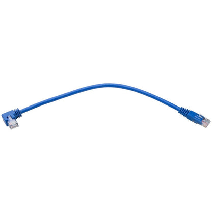 Tripp Lite Right-Angle Cat6 Gigabit Molded UTP Ethernet Cable (RJ45 Right-Angle M to RJ45 M) Blue 1 ft. (0.31 m)