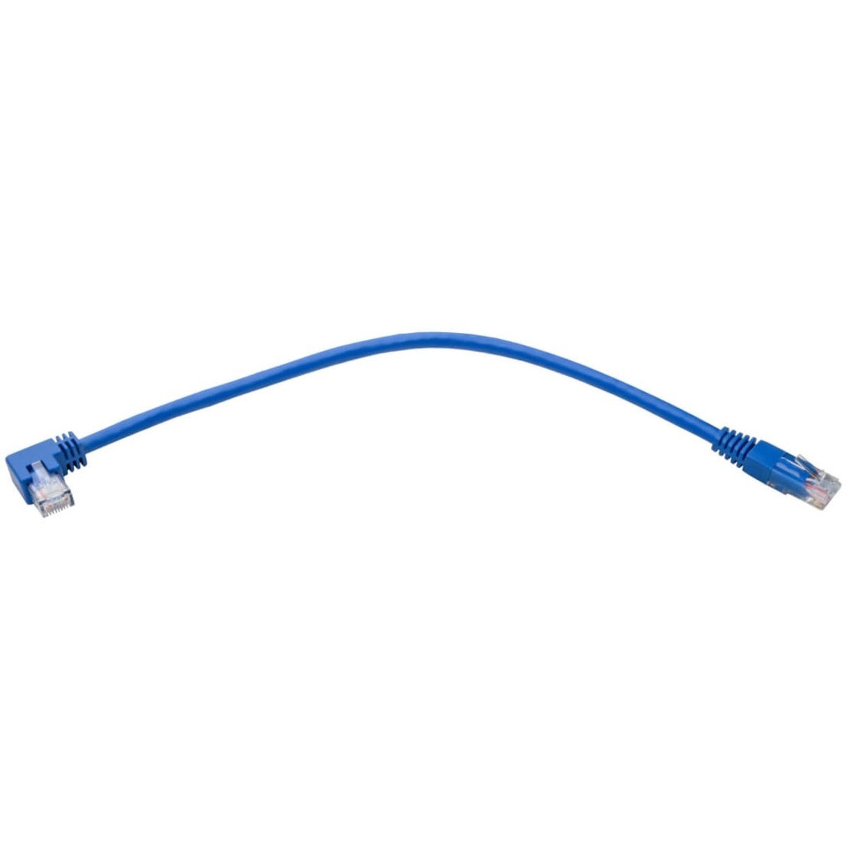 Tripp Lite Right-Angle Cat6 Gigabit Molded UTP Ethernet Cable (RJ45 Right-Angle M to RJ45 M) Blue 1 ft. (0.31 m)