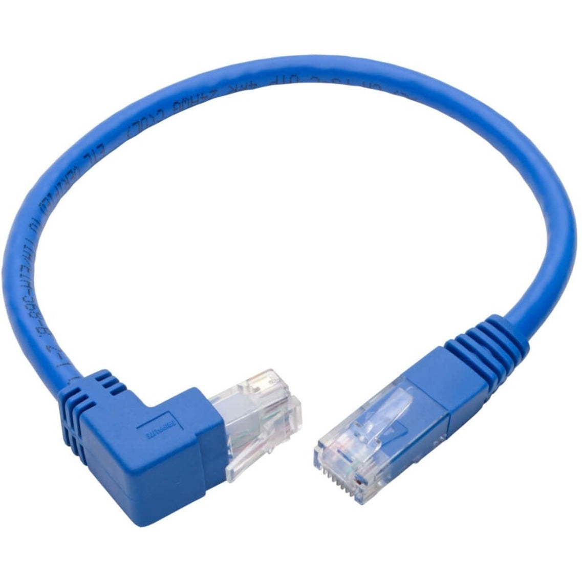 Tripp Lite Up-Angle Cat6 Gigabit Molded UTP Ethernet Cable (RJ45 Right-Angle Up M to RJ45 M) Blue 1 ft. (0.31 m)