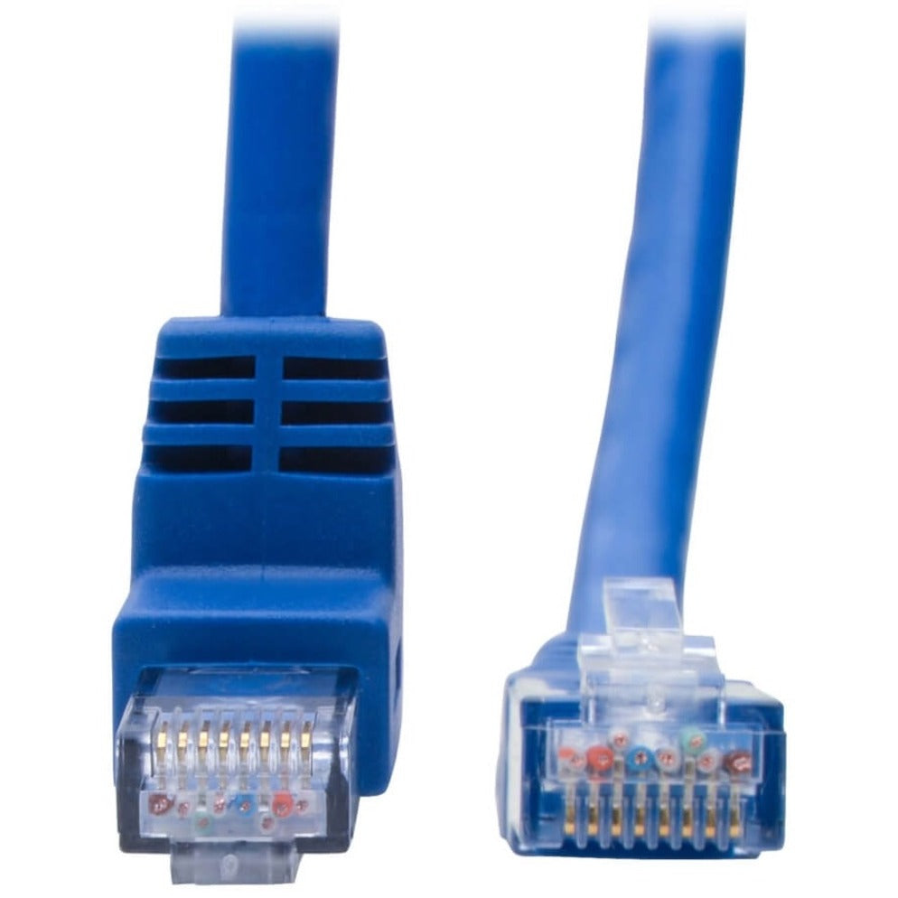 Tripp Lite Up-Angle Cat6 Gigabit Molded UTP Ethernet Cable (RJ45 Right-Angle Up M to RJ45 M) Blue 1 ft. (0.31 m)
