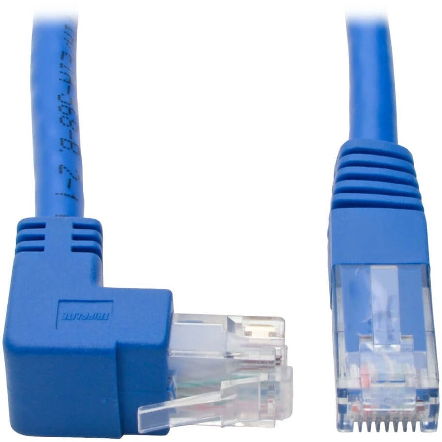 Tripp Lite Up-Angle Cat6 Gigabit Molded UTP Ethernet Cable (RJ45 Right-Angle Up M to RJ45 M) Blue 1 ft. (0.31 m)