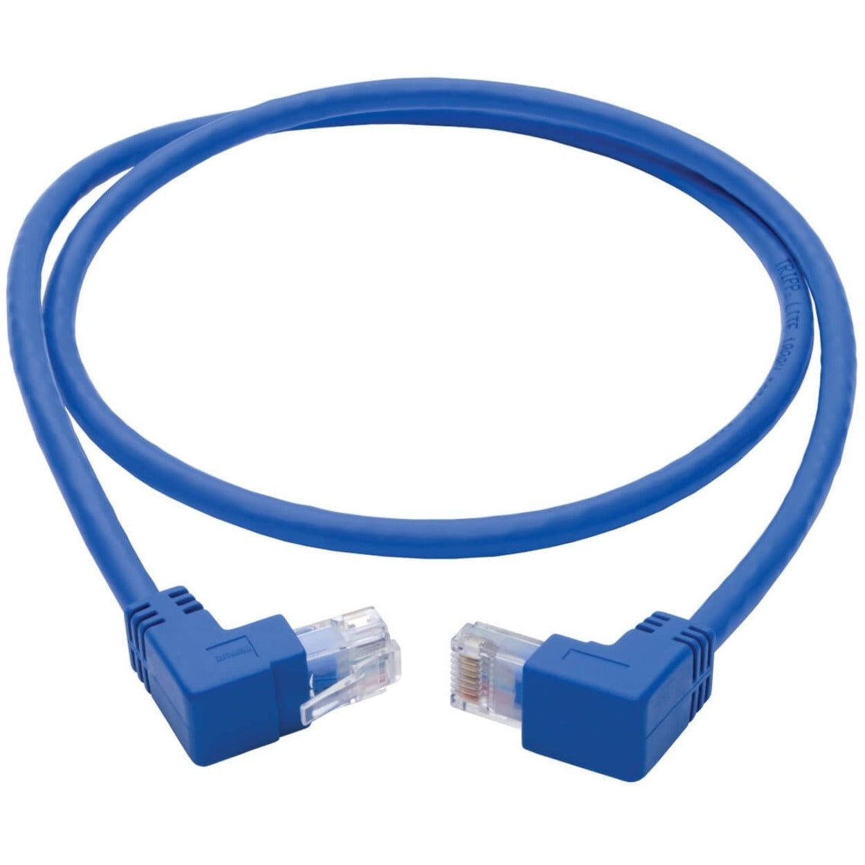 Tripp Lite Up/Down-Angle Cat6 Gigabit Molded UTP Ethernet Cable (RJ45 Up-Angle M to RJ45 Down-Angle M) Blue 3 ft. (0.91 m)