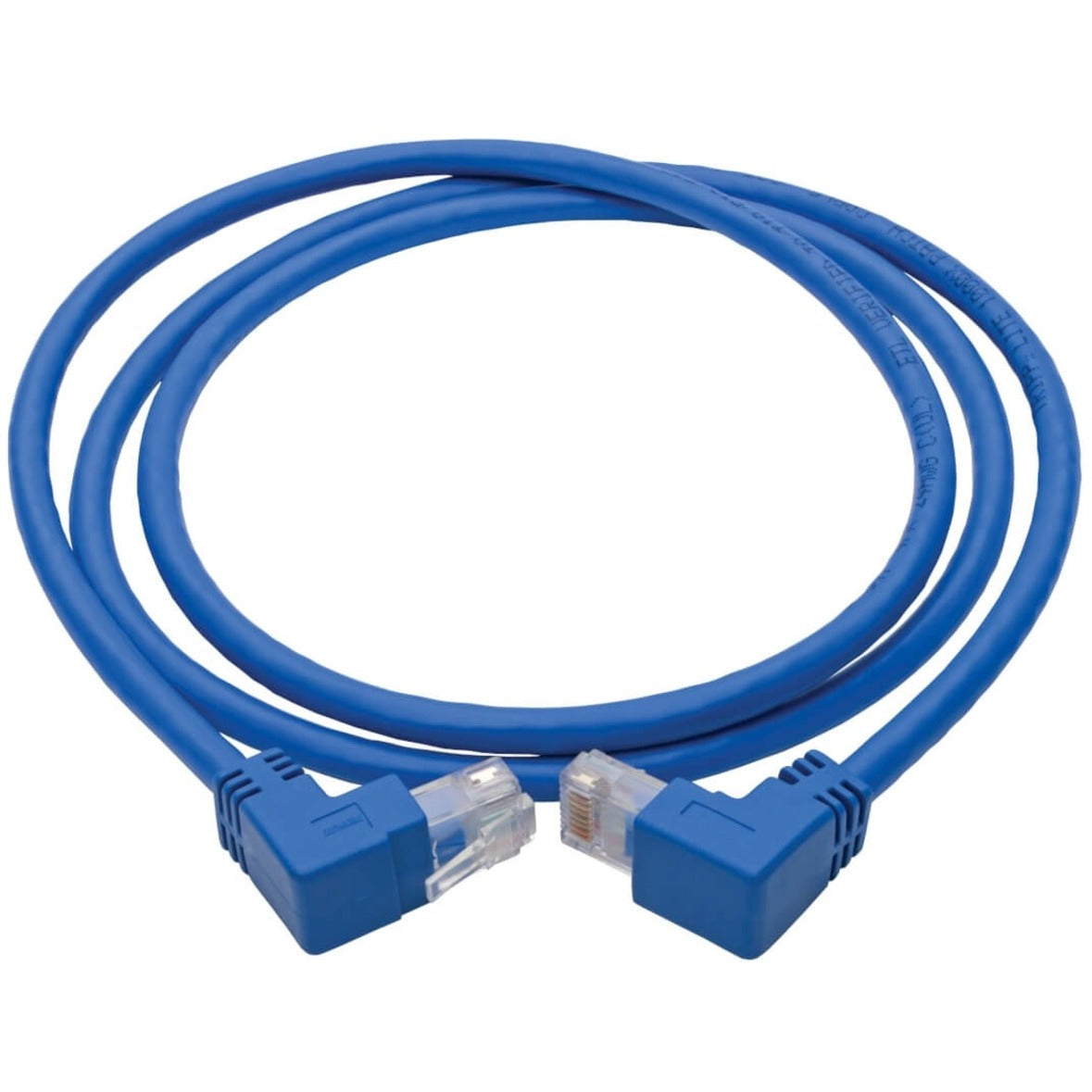 Tripp Lite Up/Down-Angle Cat6 Gigabit Molded UTP Ethernet Cable (RJ45 Up-Angle M to RJ45 Down-Angle M) Blue 4 ft. (1.22 m)