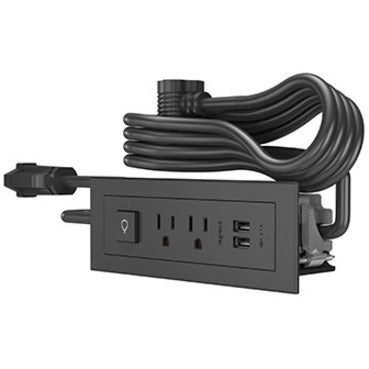 Legrand Furniture Power 2-Outlet with Switching and USB-A Unit- Black