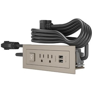 Legrand Furniture Power 2-Outlet with Switching and USB-A Unit- Nickel