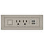 Legrand Furniture Power 2-Outlet with Switching and USB-A Unit - 10' Cord - Nickel