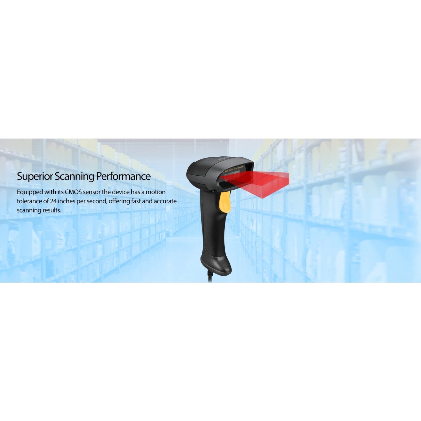 Adesso NuScan 2500TU Spill Resistant Antimicrobial 2D Barcode Scanner