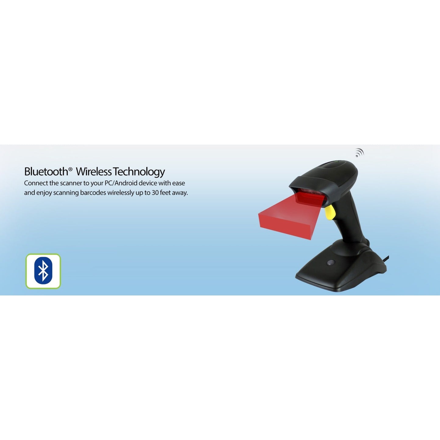 Adesso NUSCAN 2500TB Bluetooth Spill Resistant Antimicrobial 2D Barcode Scanner