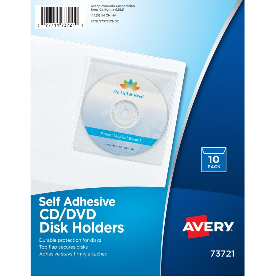 Avery&reg; Vinyl Self-Adhesive Media/CD/DVD Pockets