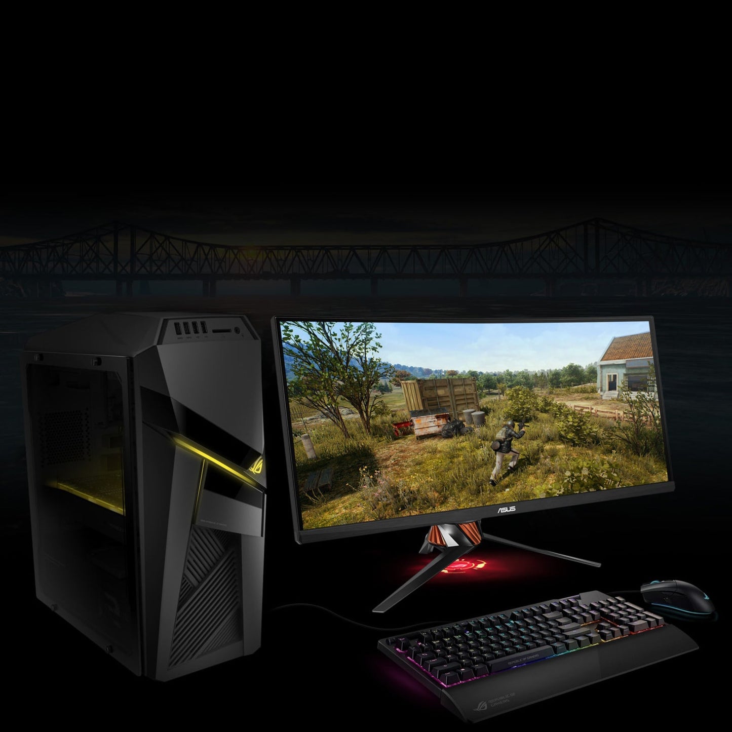 Asus ROG Strix GL12CX-DS781 Gaming Desktop Computer - Intel Core i7 9th Gen i7-9700K 3.60 GHz - 16 GB RAM DDR4 SDRAM - 1 TB HDD - 512 GB SSD - Iron Gray