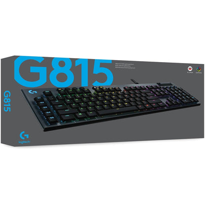 Logitech G815 LIGHTSYNC RGB Mechanical Gaming Keyboard with Low Profile GL Linear key switch 5 programmable G-keysUSB Passthrough dedicated media control