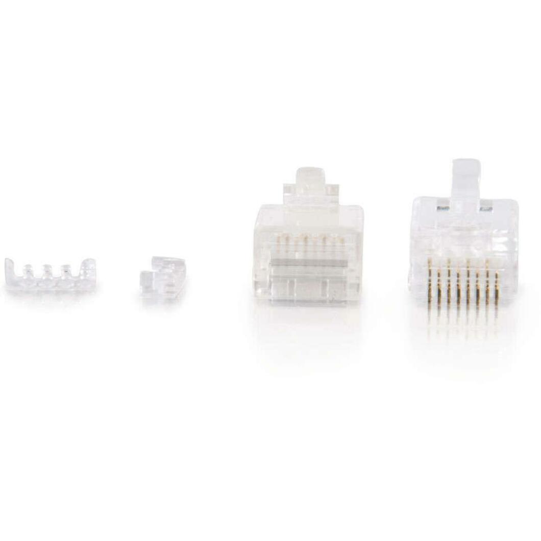 C2G RJ45 Cat5E Modular Plug (with Load Bar) for Round Solid/Stranded Cable - 10pk