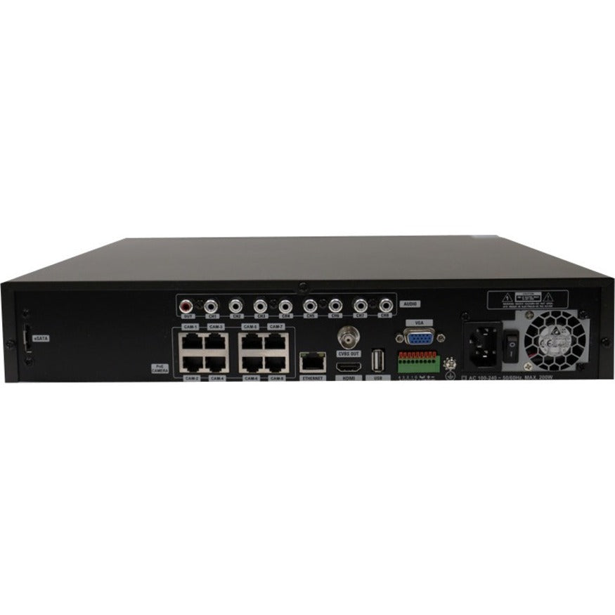 Speco 8 Channel NVR with 8 Built-In PoE+ Ports - 12 TB HDD