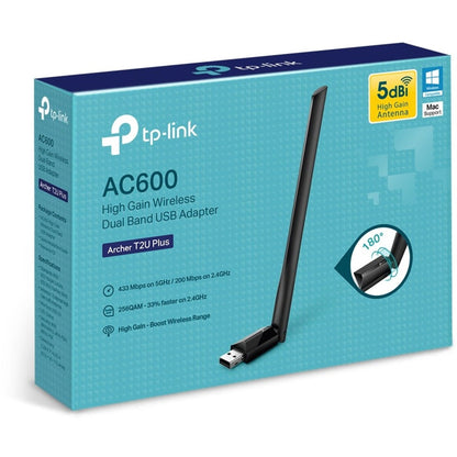 TP-Link Archer T2U Plus - IEEE 802.11ac Dual Band Wi-Fi Adapter for Desktop/Notebook