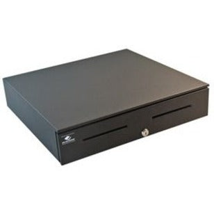 APG HeavyDuty 18" Point of Sale Cash Drawer | Series 4000 JB320-1-BL1816-C | MultiPRO 320 Interface with CD-101A Cable | Printer Driven | Plastic Till with 5 Bill/ 5 Coin Compartments | Black