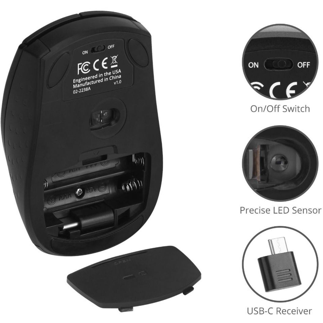 SIIG USB-C Wireless 2.4G 3-Button Mouse