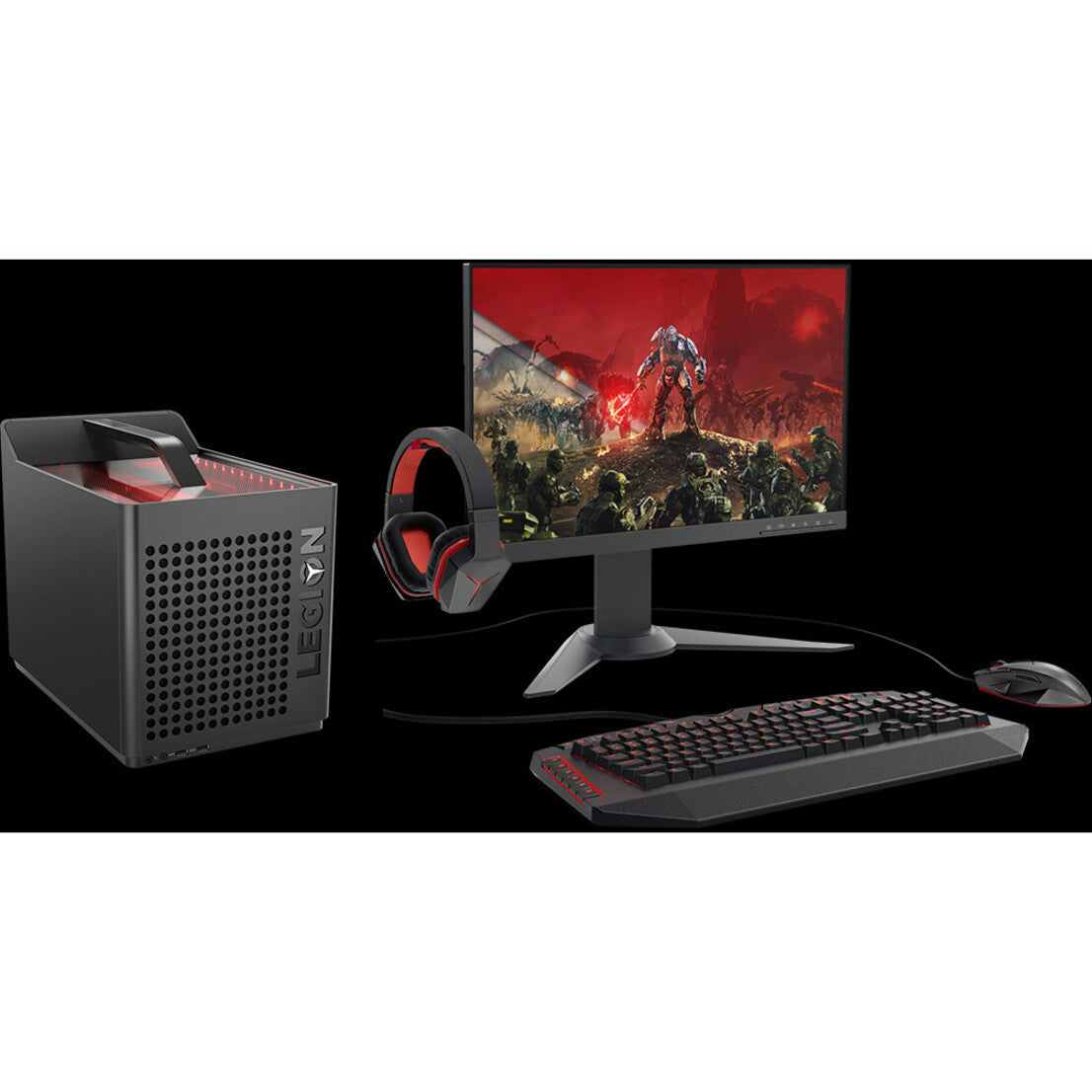 Lenovo Legion C530-19ICB 90JX004WUS Gaming Desktop Computer - Intel Core i7 8th Gen i7-8700 3.20 GHz - 16 GB RAM DDR4 SDRAM - 1 TB HDD - 128 GB SSD - Tower