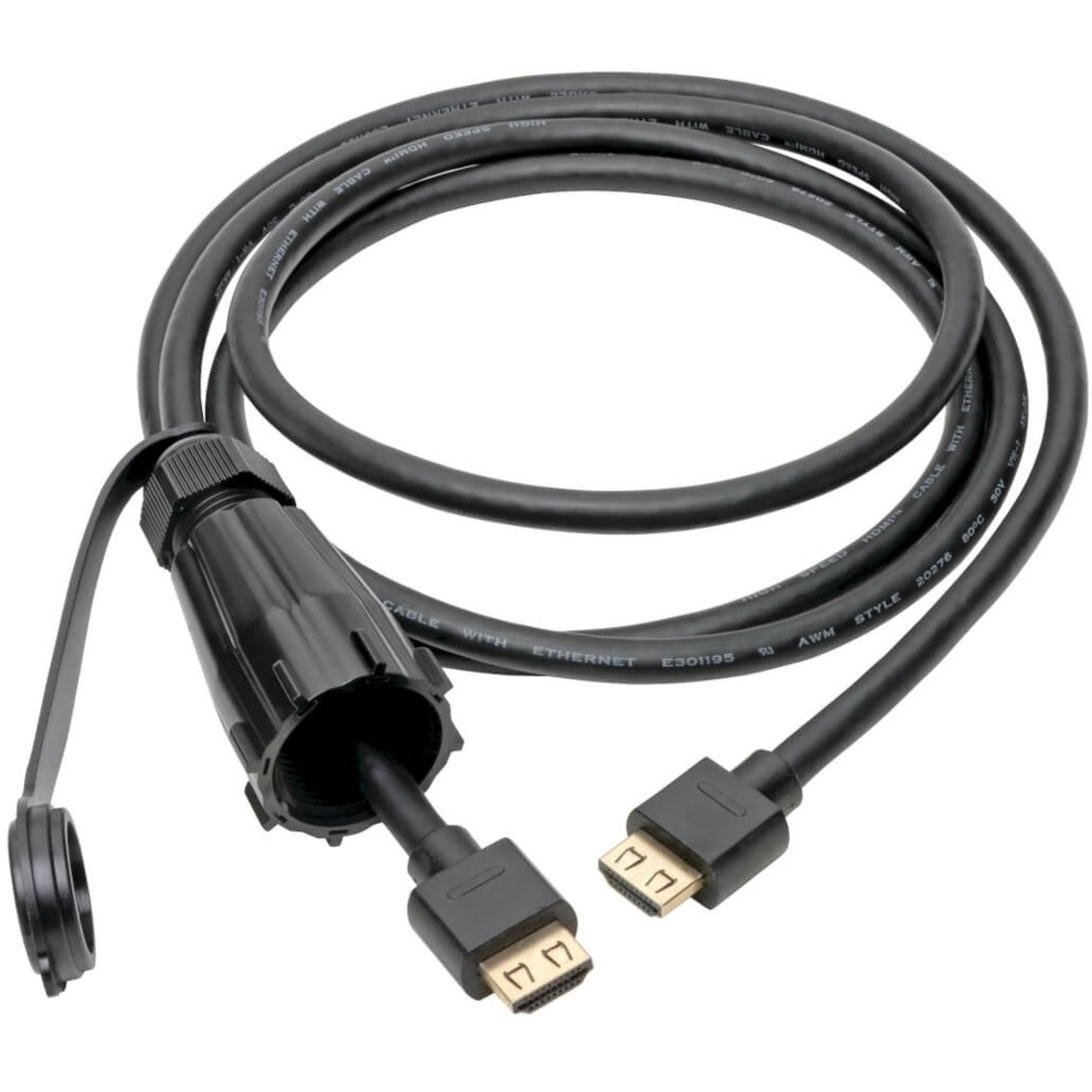 Tripp Lite High-Speed HDMI Cable (M/M) 4K 60 Hz HDR Industrial IP68 Hooded Connector Black 6 ft.