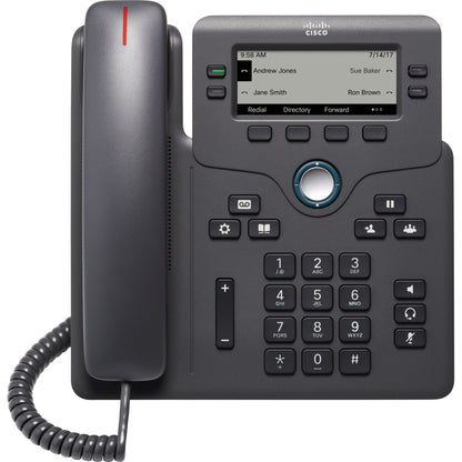 Cisco 6851 IP Phone - Corded - Corded - Wall Mountable Desktop - Charcoal