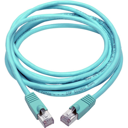 Tripp Lite Cat6a 10G Snagless Shielded STP Ethernet Cable (RJ45 M/M) PoE Aqua 10 ft. (3.05 m)