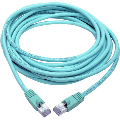Tripp Lite Cat6a 10G Snagless Shielded STP Ethernet Cable (RJ45 M/M) PoE Aqua 25 ft. (7.62 m)