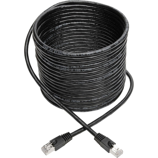 Tripp Lite Cat6a 10G Snagless Shielded STP Ethernet Cable (RJ45 M/M) PoE Black 30 ft. (9.14 m)