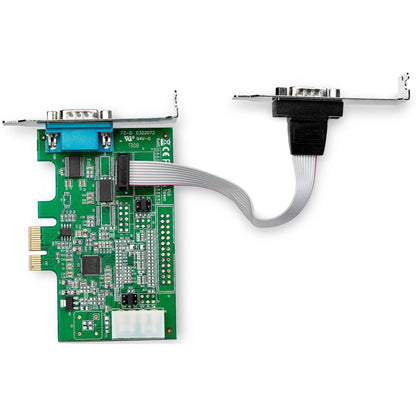 StarTech.com 2-port PCI Express RS232 Serial Adapter Card - PCIe Serial DB9 Controller Card 16950 UART - Low Profile - Windows and Linux