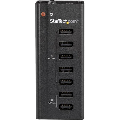 StarTech.com 7 Port USB Charging Station with 5x 1A Ports and 2x 2A Ports - USB Charging Strip for Multiple Devices - Smart Charging Capabilities - Wall-Mount Bracket