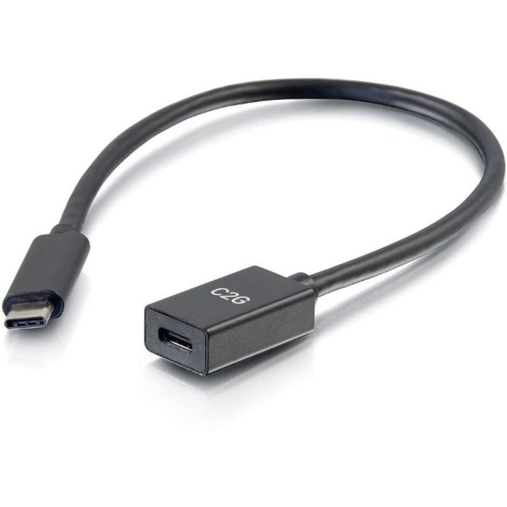 C2G 1ft USB C Extension Cable - USB 3.2 - 10Gbps -M/F