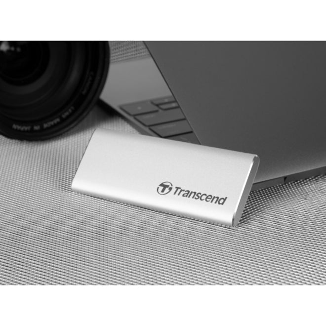 Transcend ESD240C 480 GB Portable Solid State Drive - External - Silver