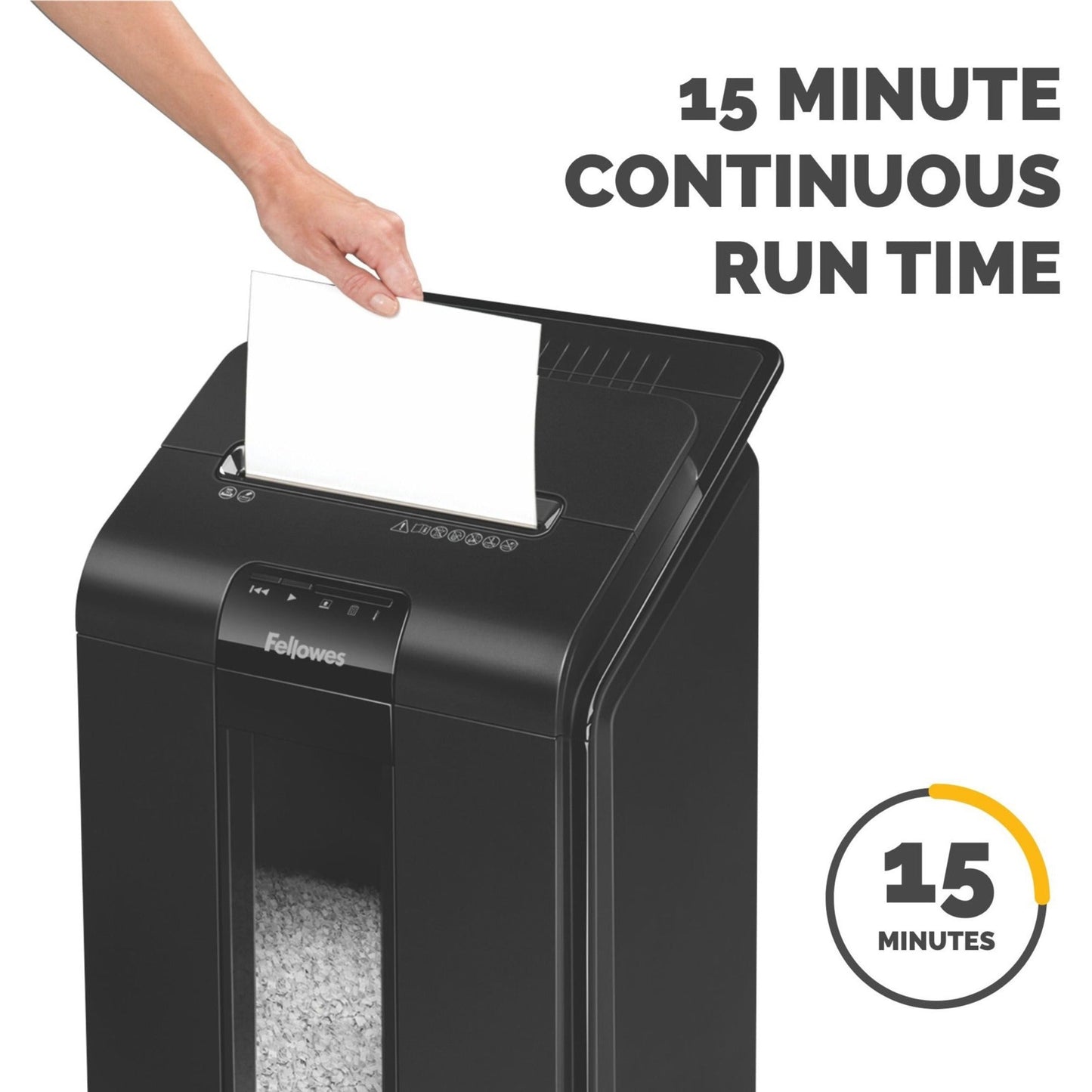 Fellowes&reg; AutoMax&trade; 100M Micro-Cut Commercial Office Auto Feed 2-in-paper shredder with 100-Sheet Capacity