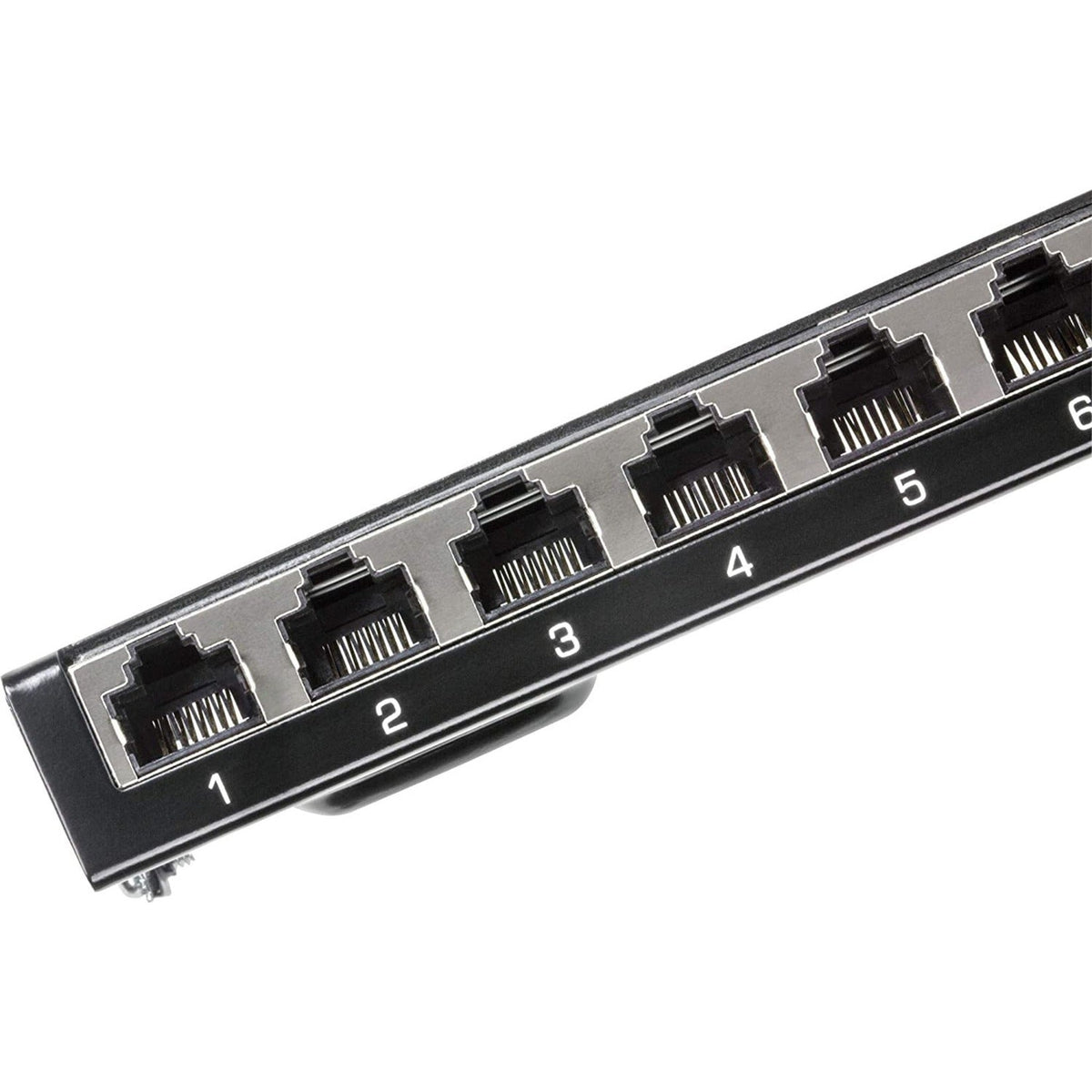 TRENDnet 12-Port Cat6A Shielded Patch Panel 10G Ready Cat5eCat6Cat6A Compatible Metal Housing Color-Coded Labeling For T568A And T568B Wiring Cable Management Wall Mountable Black TC-P12C6AS