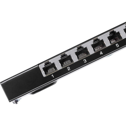 TRENDnet 8-Port Cat6A Shielded Patch Panel Wall Mount Ready 10G Ready Cat5eCat6Cat6A Compatible Metal Housing Color-Coded Labeling for T568A & T568B Wiring Cable Management Black TC-P08C6AS