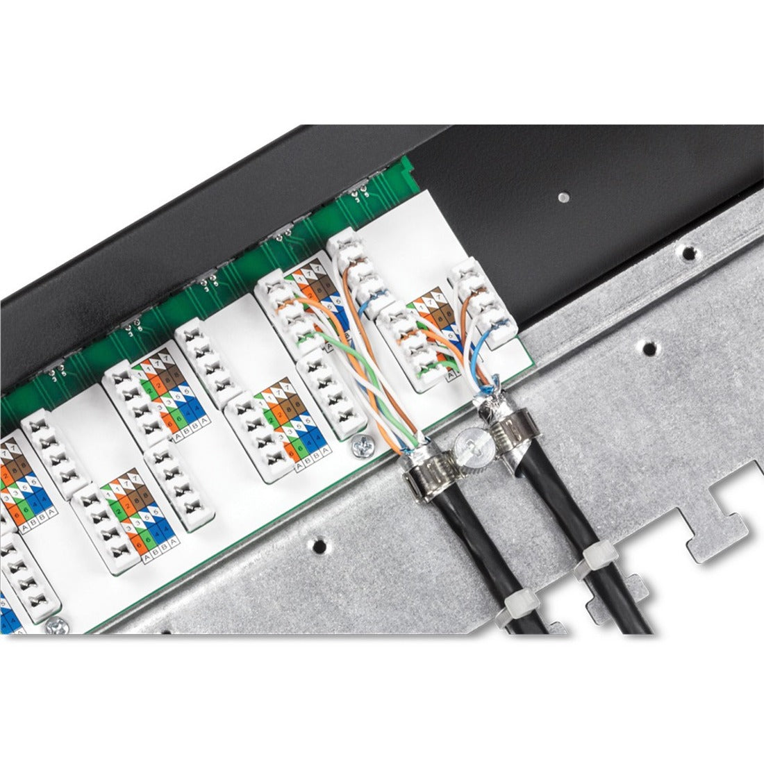 TRENDnet 16-Port Cat6A Shielded Patch Panel 1U 19" Metal Housing 10G Ready Cat5eCat6Cat6A Compatible Cable Management Color-Coded Labeling for T568A and T568B Wiring Black TC-P16C6AS