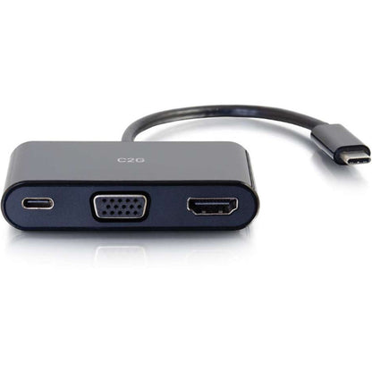 C2G USB C to HDMI and VGA Multiport Adapter with Power Delivery