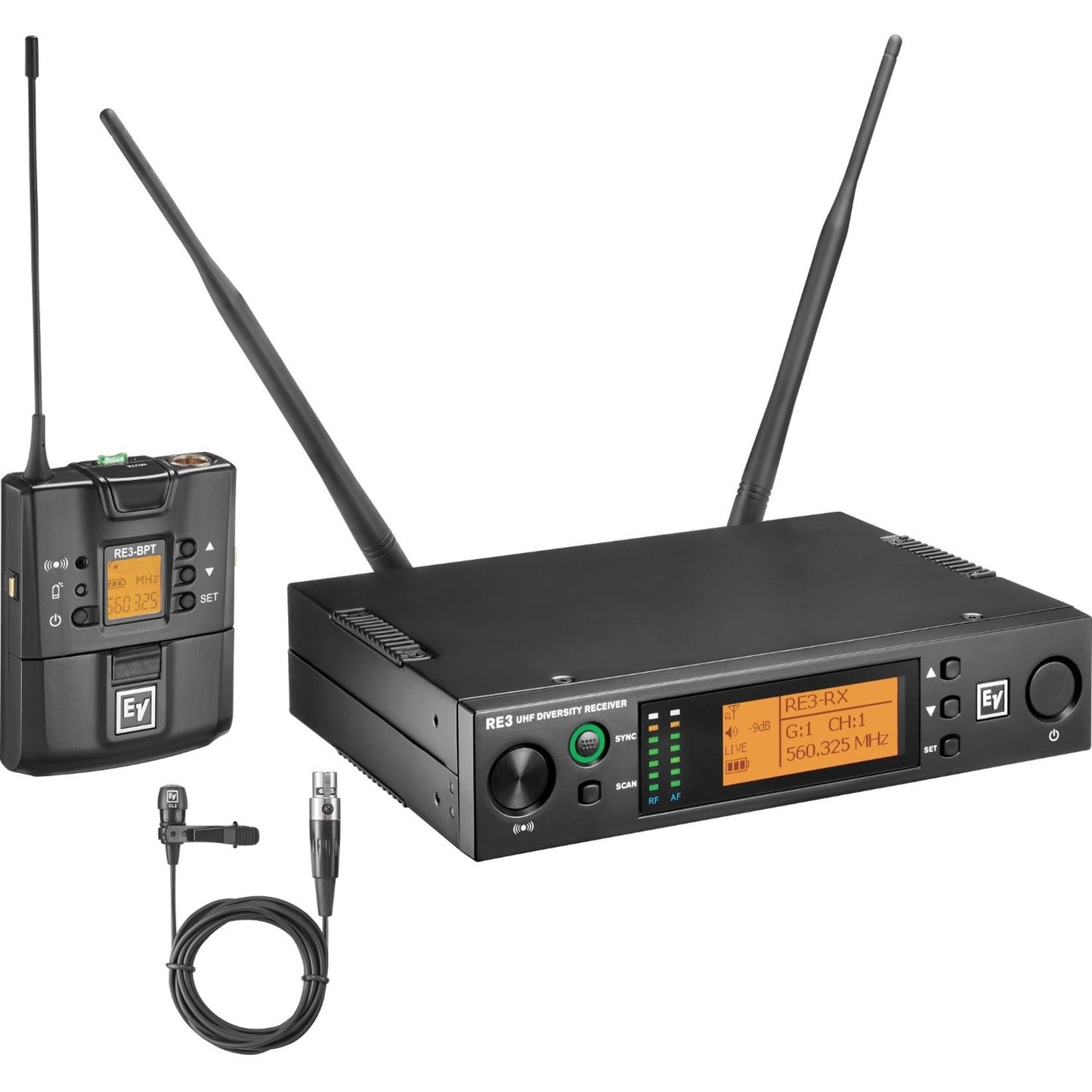 Electro-Voice UHF Wireless Set Featuring CL3 Cardioid Lavalier Microphone