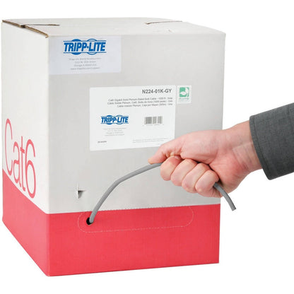 Tripp Lite Cat6 Gigabit Solid Core Plenum-Rated UTP CMP PVC Bulk Ethernet Cable Gray 1000 ft. (304.8 m)