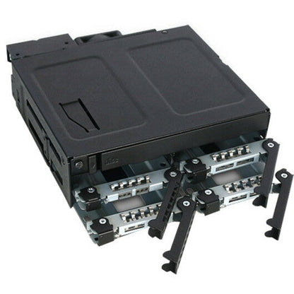 Icy Dock ToughArmor MB604SPO-B Drive Enclosure for 5.25" - Serial ATA/600 Host Interface Internal - Black