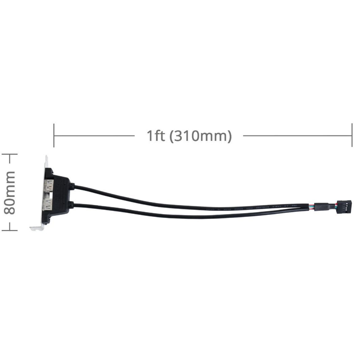 SIIG 2-Port USB 2.0 Low Profile Extension Bracket