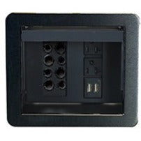 Wiremold InteGreat A/V Table Box With USB Field Wired Black